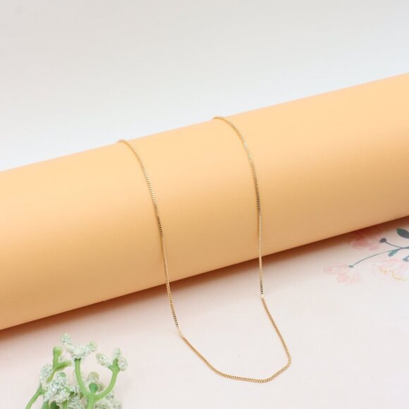 Sleek Rose Gold Box Chain Necklace Minimalist Style, XPNL0296 - Picture 6 of 12